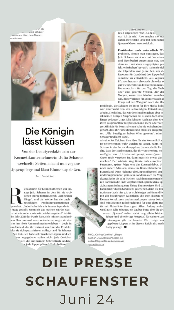 Artikel Presse Schaufenster für Queen of Green